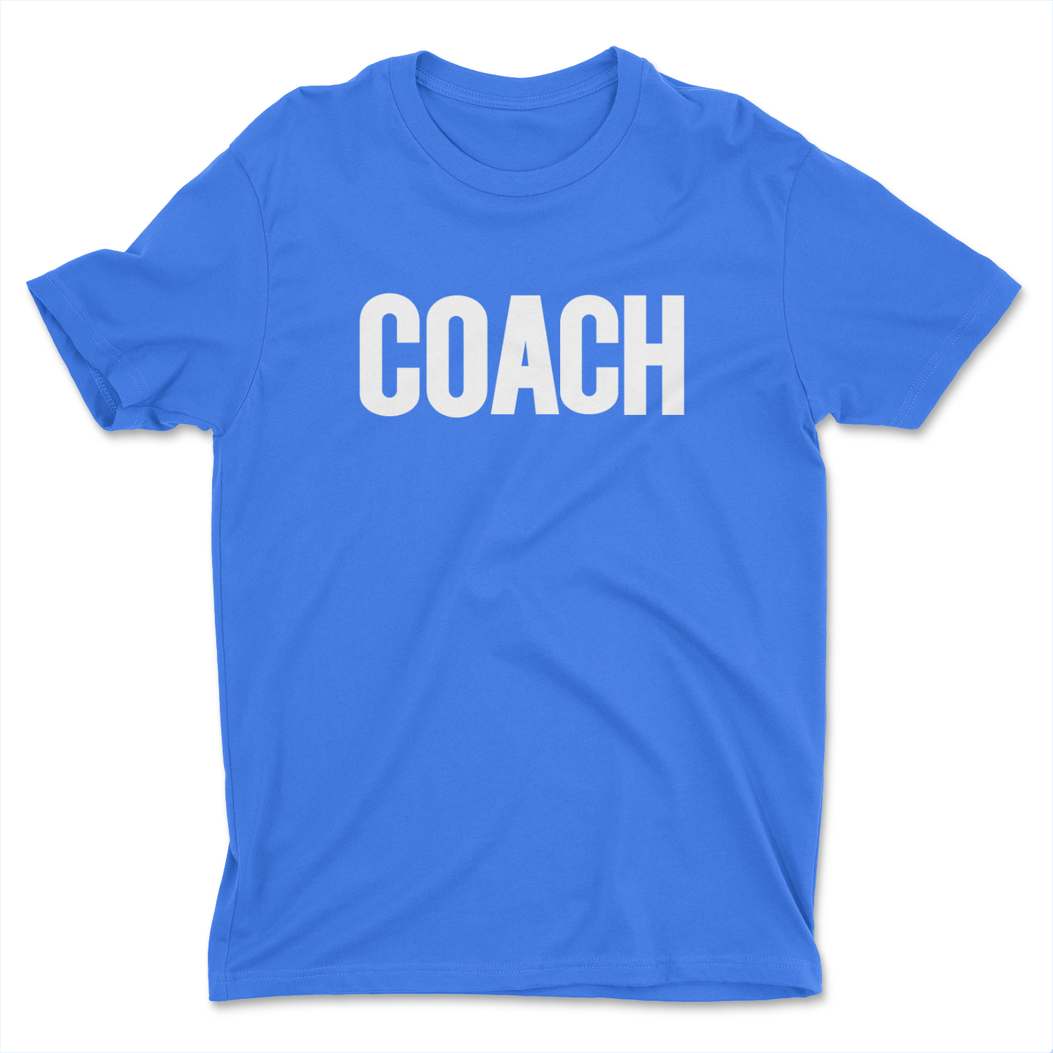 royal blue mens coach t-shirt sports team coaching shirt