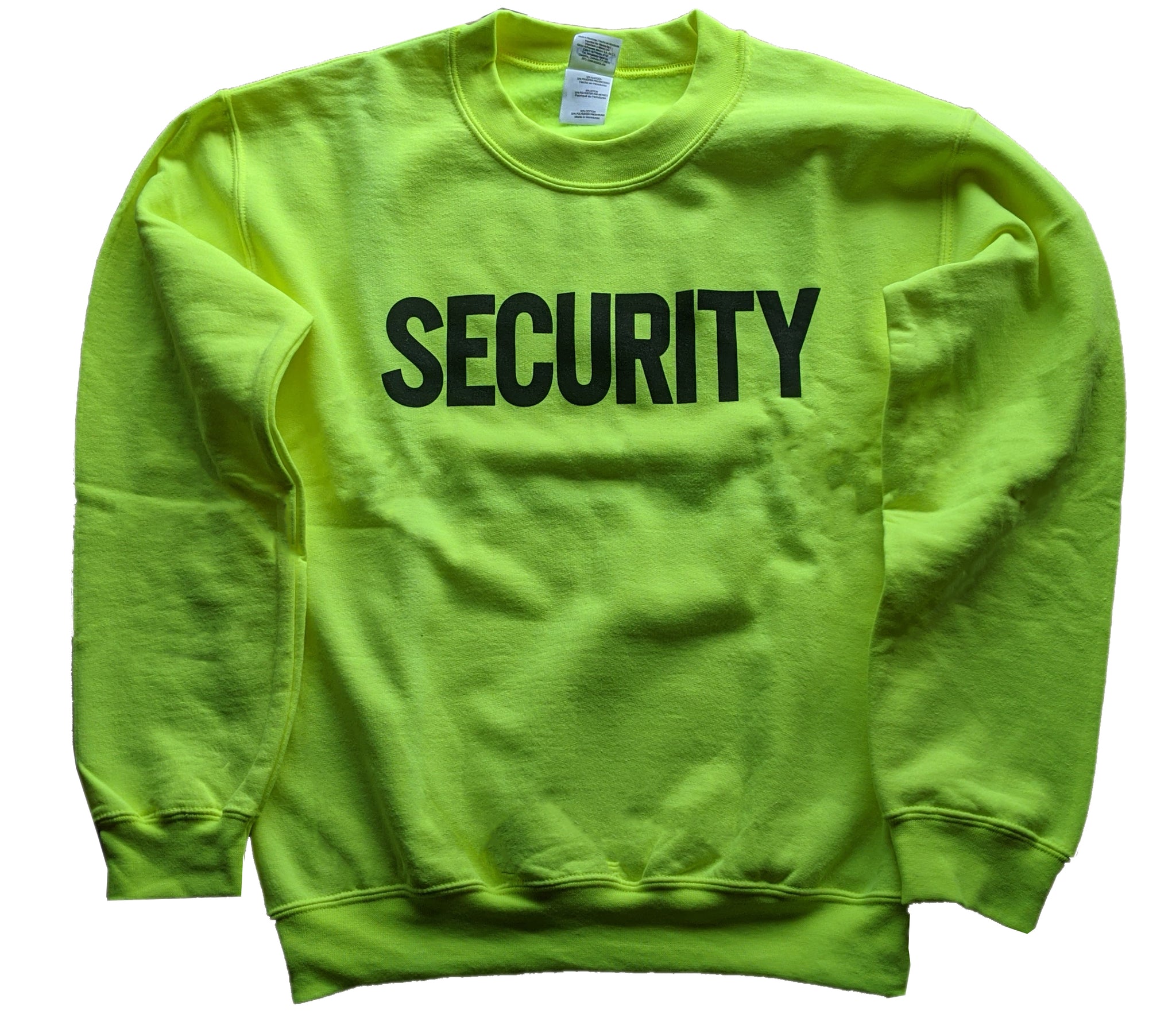 security sweatshirt soft cotton blend - safety green - neon 