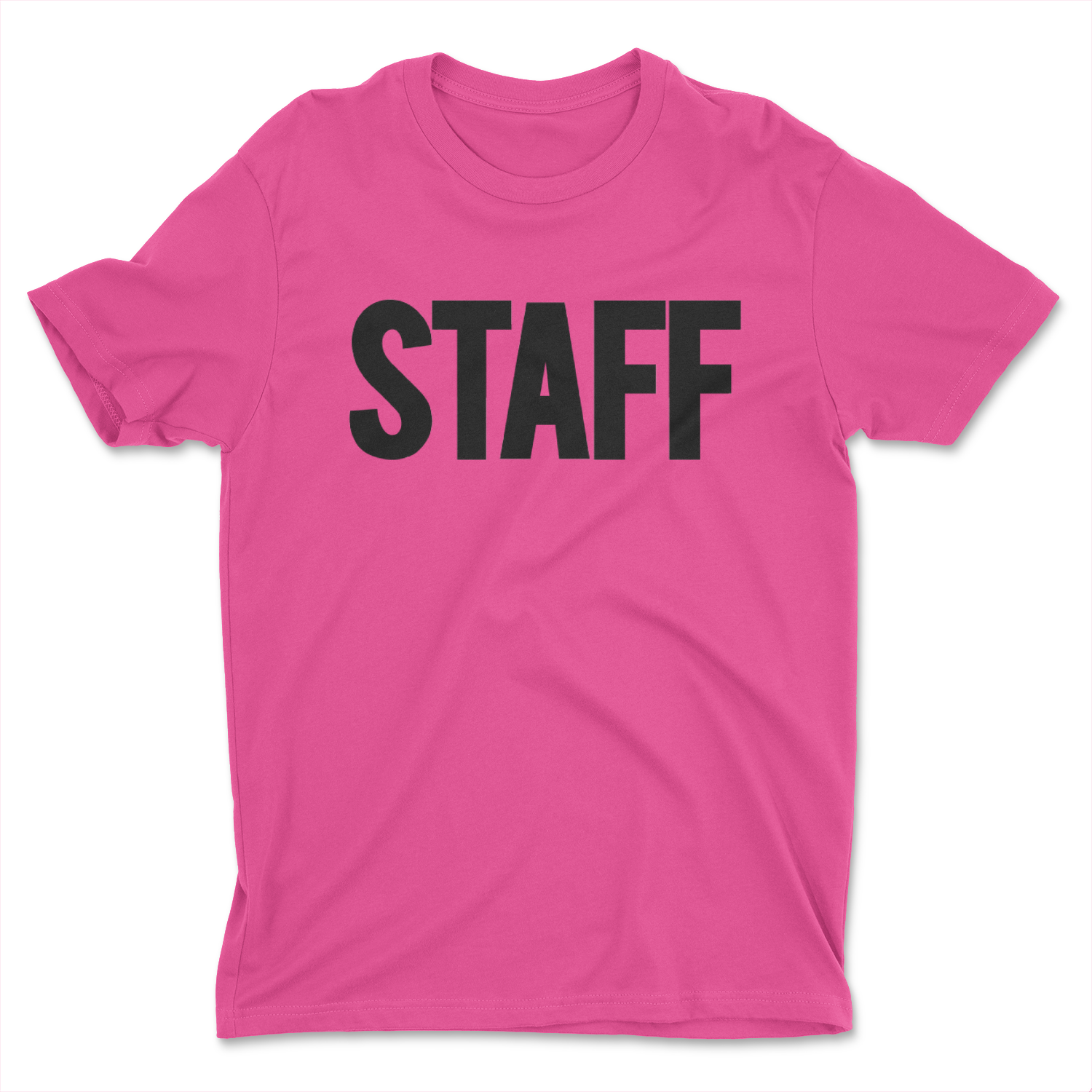neon pink staff t-shirt 