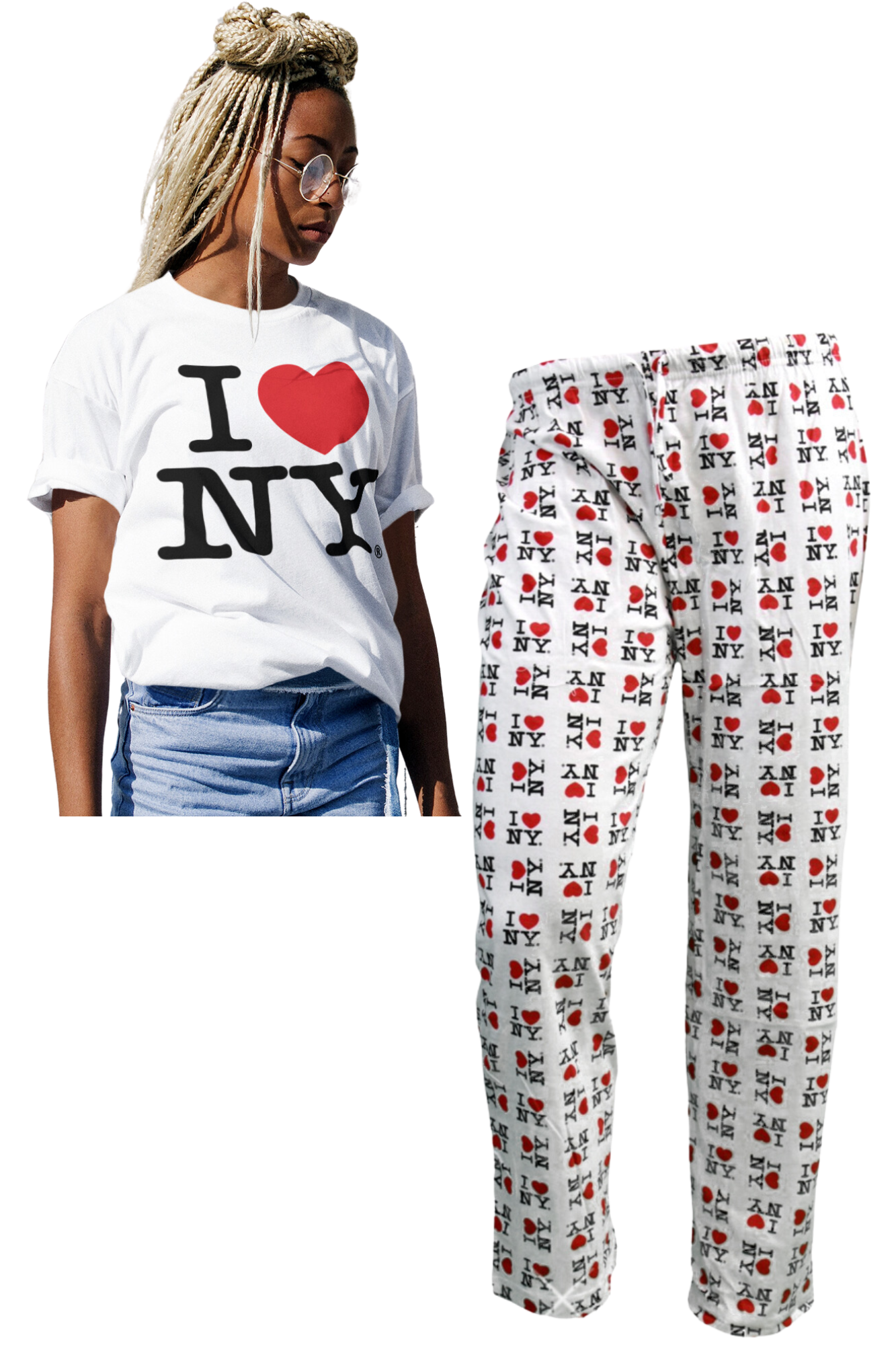 I Love NY Lounge Pants Pajama Bottoms New York Sleepwear, Purple, X-Small :  : Clothing, Shoes & Accessories