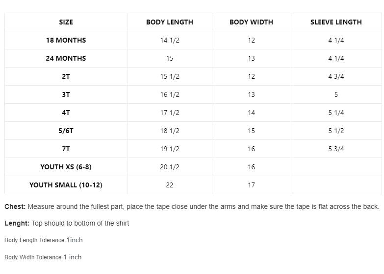 big brother tee size chart