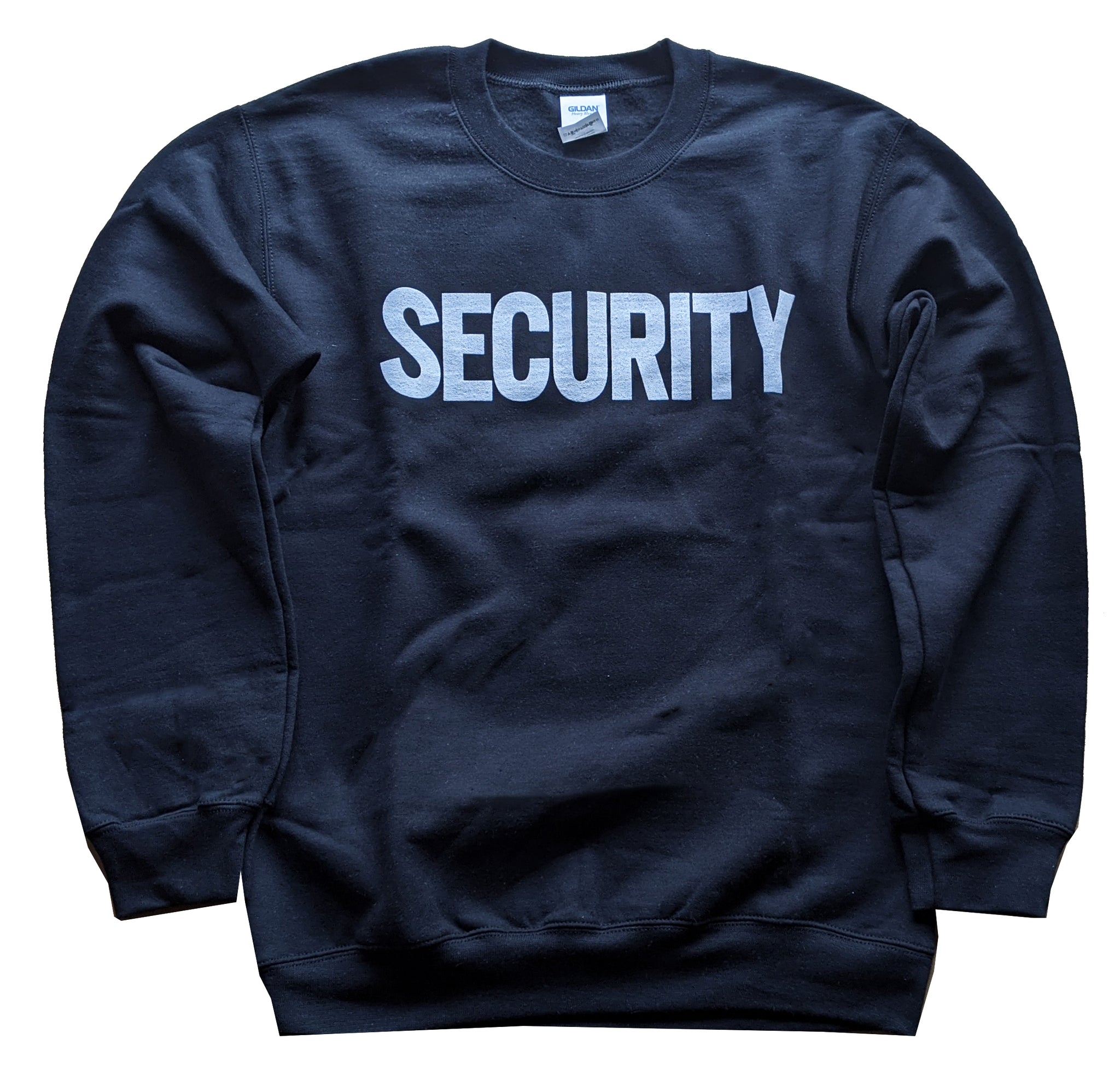 men's security sweatshirt screen printed front / back soft cotton blend