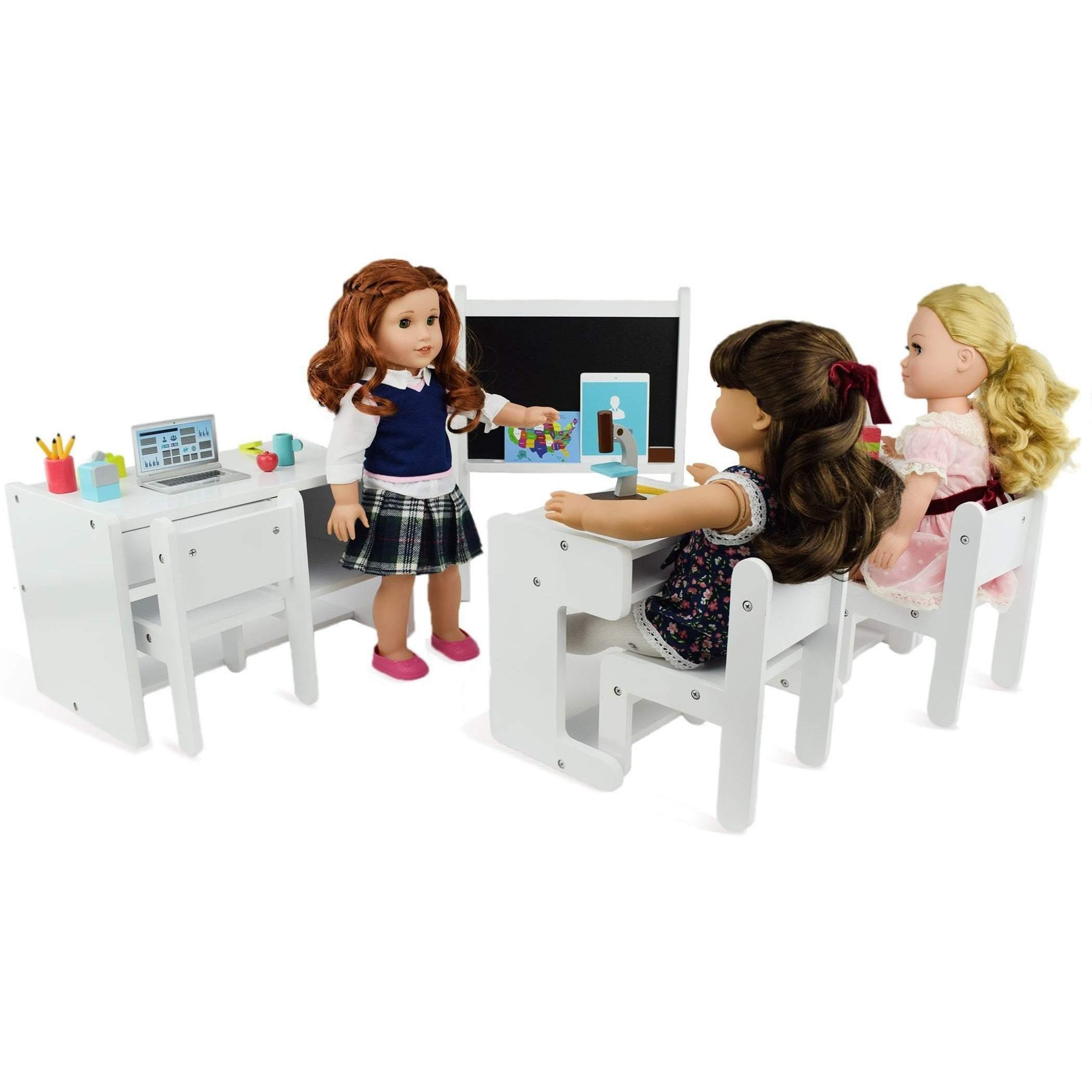 18 Inch Doll Classroom Set 3 School Desks And Accessories Playtime