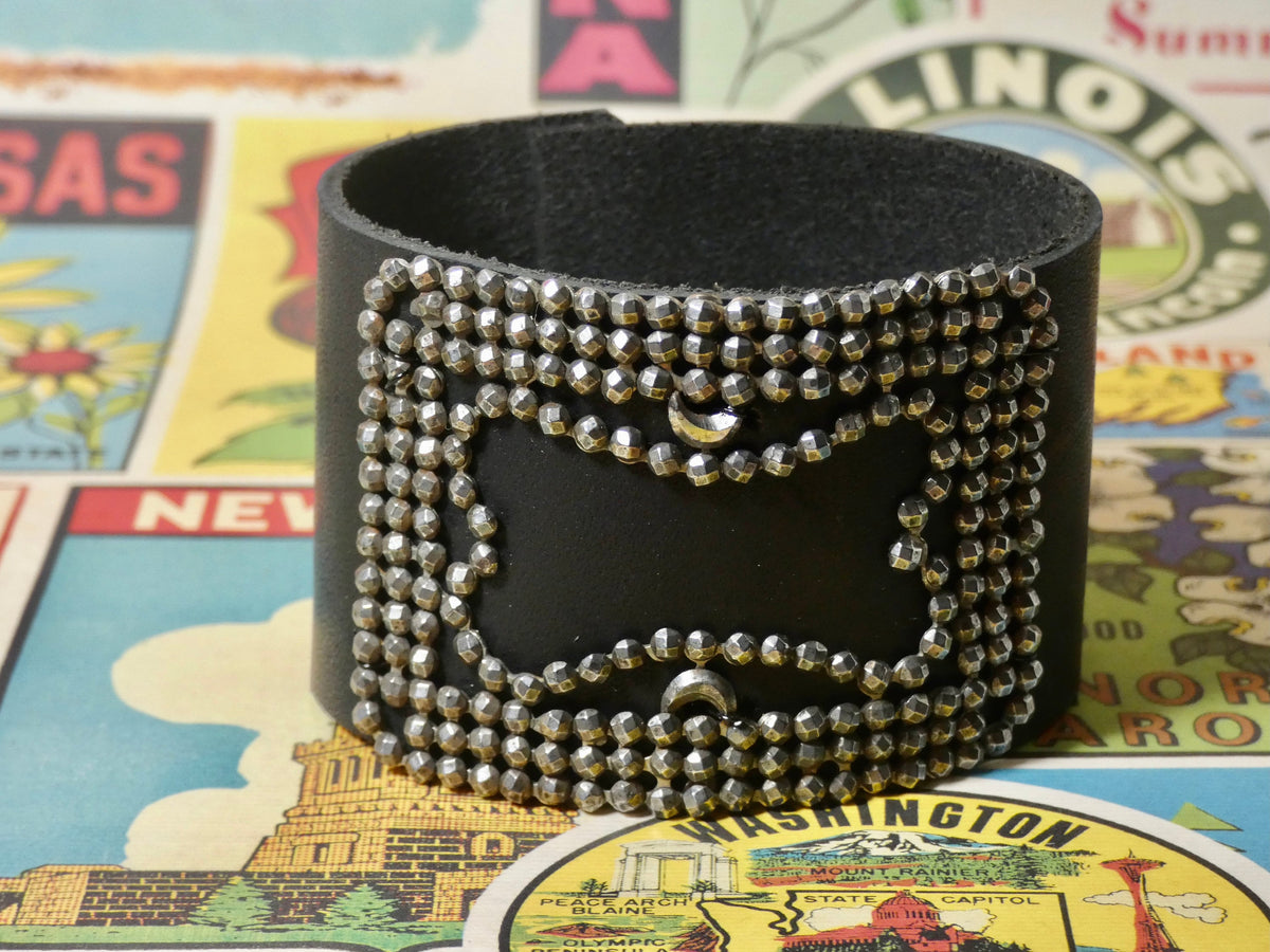 Leather Cuff Bracelet with a repurposed vintage brass belt buckle, Smo –  Upcycled Works