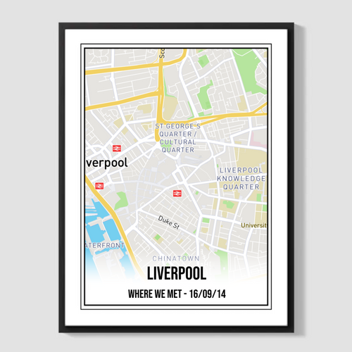 Full Border Personalised Street Map Print
