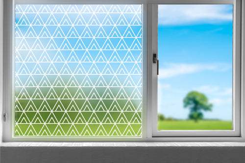 Triangle Pyramid Outline Print Privacy Frosted Window Film