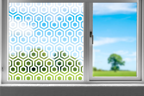 Chunky Hexagon Clear Window Privacy Film