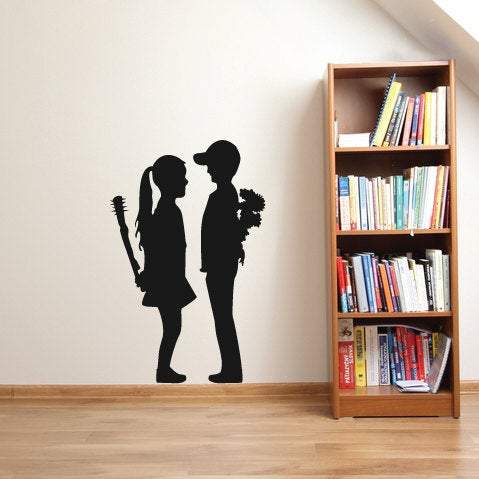 Boy And Girl Banksy Wall Art Sticker