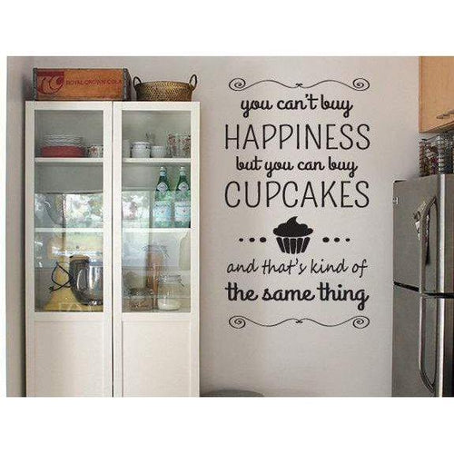 Happiness Cupcake Wall Sticker Quote