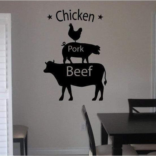 Kitchen Chicken Pig Cow Wall Stickers