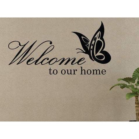 Welcome Wall sticker Butterfly Quote