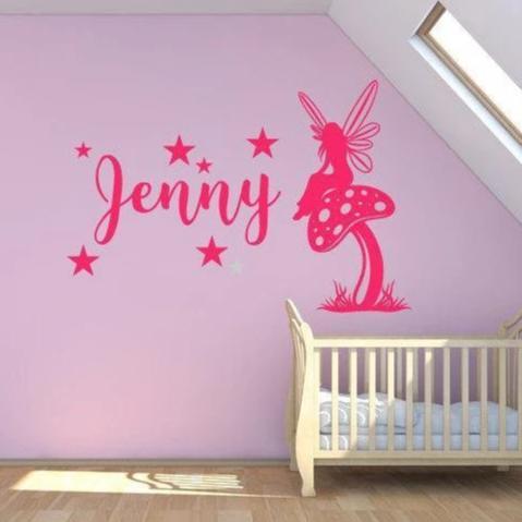 Personalised Fairy Name With Stars Wall Sticker