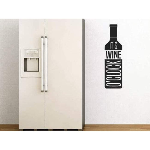 Wine O'clock Funny Wall Sticker Quote