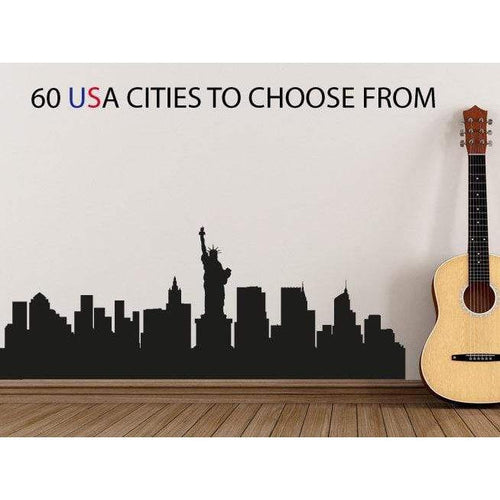 60 USA Cities Skyline Wall Stickers