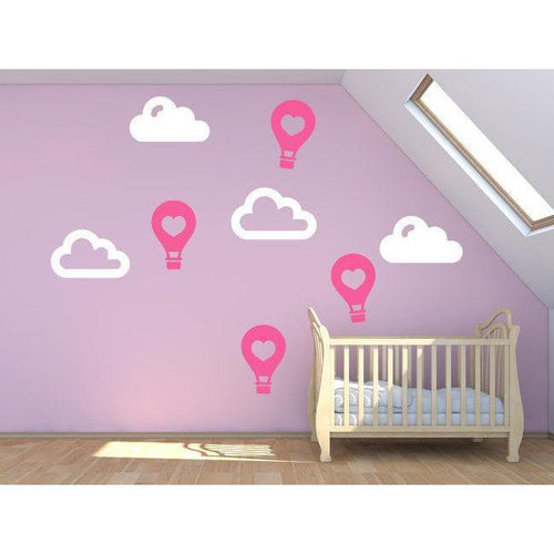 Hot Air Balloons & Clouds Nursery Wall Stickers