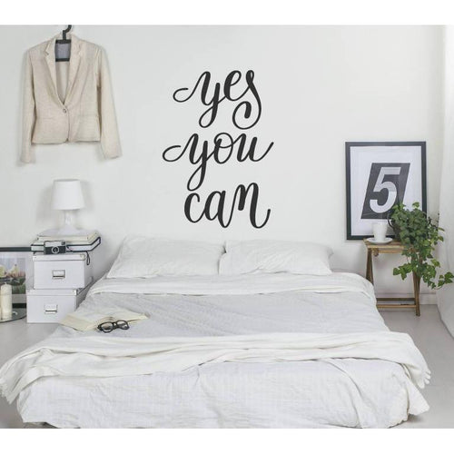Yes You Can Motivational Wall Sticker Quote