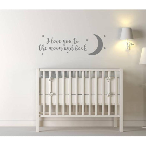 Moon Nursery Wall Art Sticker Quote