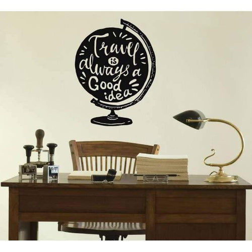 Travel Globe Wall Sticker Quote