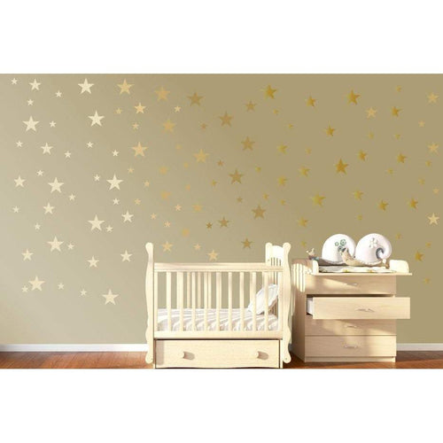 120 Gold Stars Nursery Wall Stickers