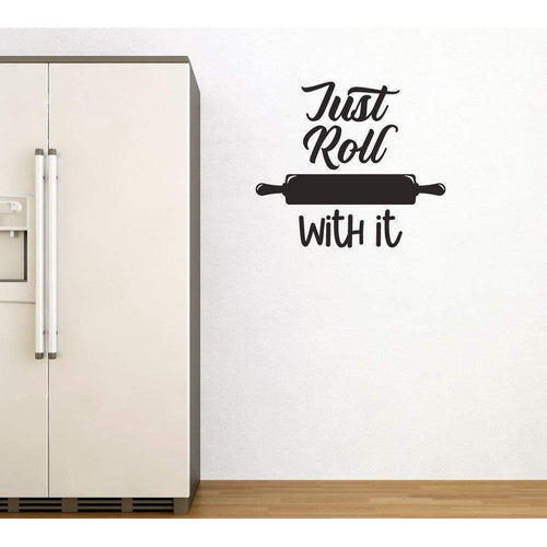 Roll With It Funny Kitchen Wall Sticker Quote