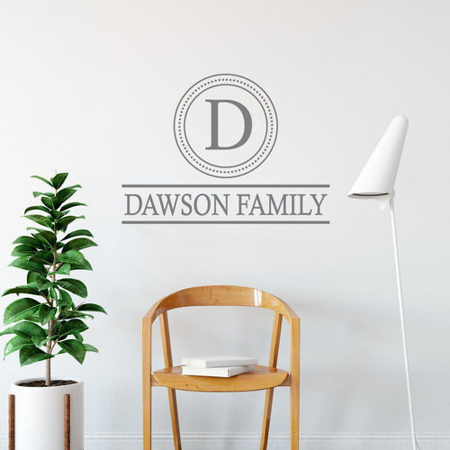 Family Initial & Surname Custom Wall Sticker