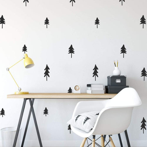 30 Pine Tree Pattern Wall Sticker Pack