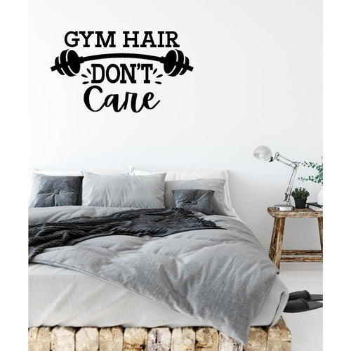 Gym Hair Don't Care Fitness Wall Sticker Quote