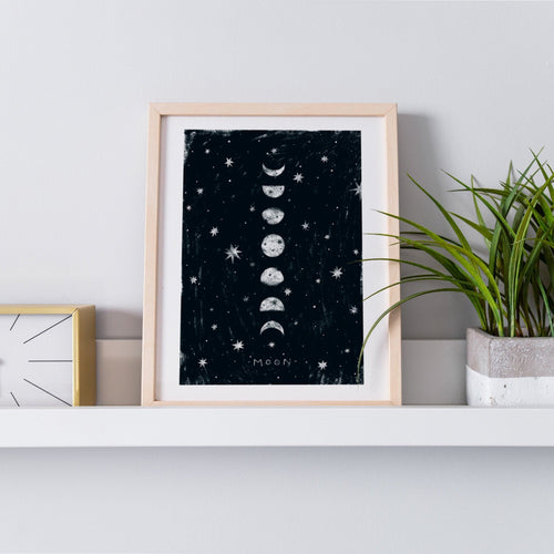 Phases Of The Moon Wall Art Print