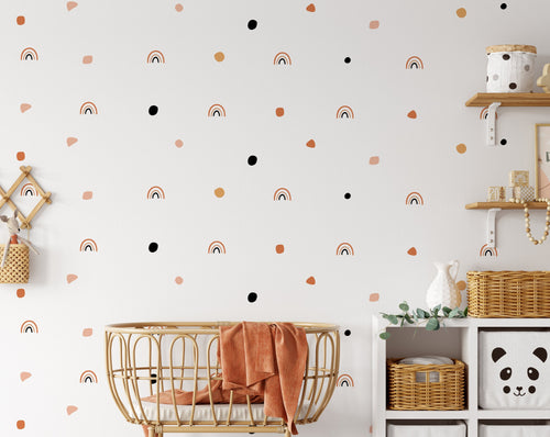 Polka Dots & Rainbow Boho Wall Stickers Nursery