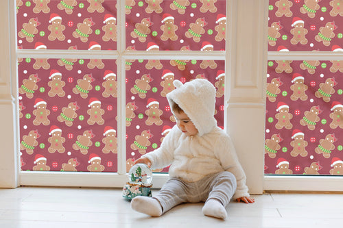 Gingerbread Man Christmas Window Stickers Privacy Film