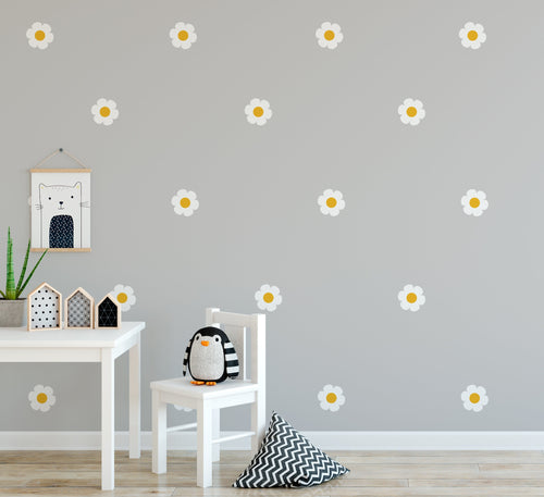 52 Daisy Flowers Floral Wall Stickers For Nursery