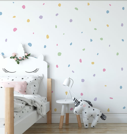 Bright Pastel Polka Dot Kids Wall Stickers