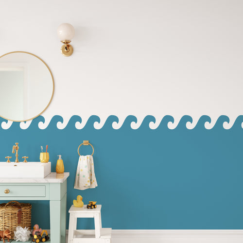 Waves Wall Paint Stencil For Nursery Rooms & Children's Bedrooms