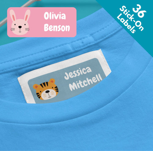 36 Clothing Labels For School Stick On no Iron Name Tags Personalised Labels For Kids Children