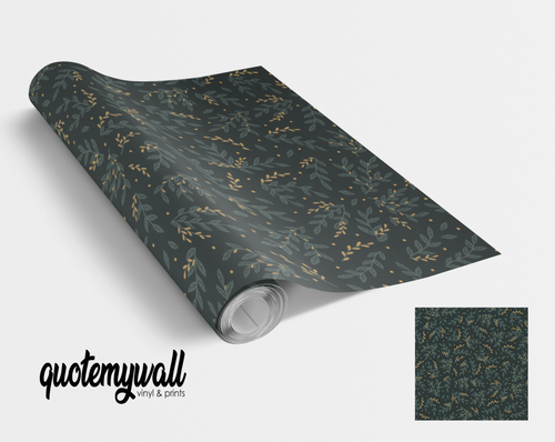 Dark Green Leaf Sprigs  Self Adhesive Vinyl