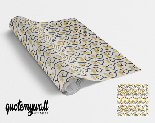 Geometric Mini Flower Pattern Vinyl Furniture Wrap