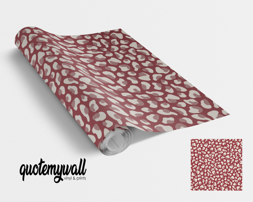 Red Rouge Leopard Print Self Adhesive Vinyl