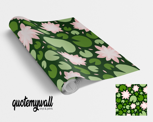 Green Lily Pads Water Lily Vinyl Furniture Wrap