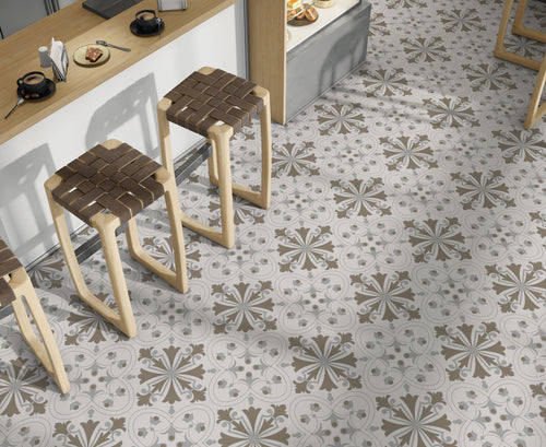 Greige Art Deco Floor & Wall Tile Stickers