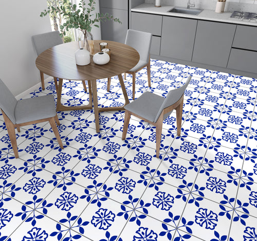 Royal Blue Bell Flower Floor & Wall Tile Stickers