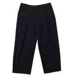 Relaxed fit wool twill trousers in black