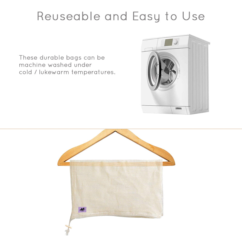How to wash Net Zero Cotton Produce Bags - machine washable grocery bags