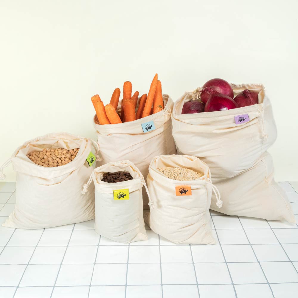 Cotton Mesh Reusable Produce Bags - 10 Pack | Net Zero Co.