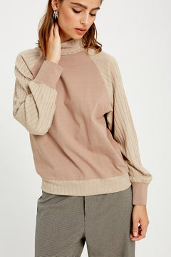 Mocha Ribbed Neck Top