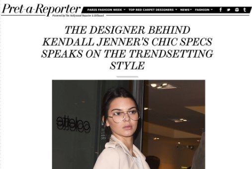 Kendal Jenner wears Garrett Leight Linnie eyeglasses in Hollywood Reporter