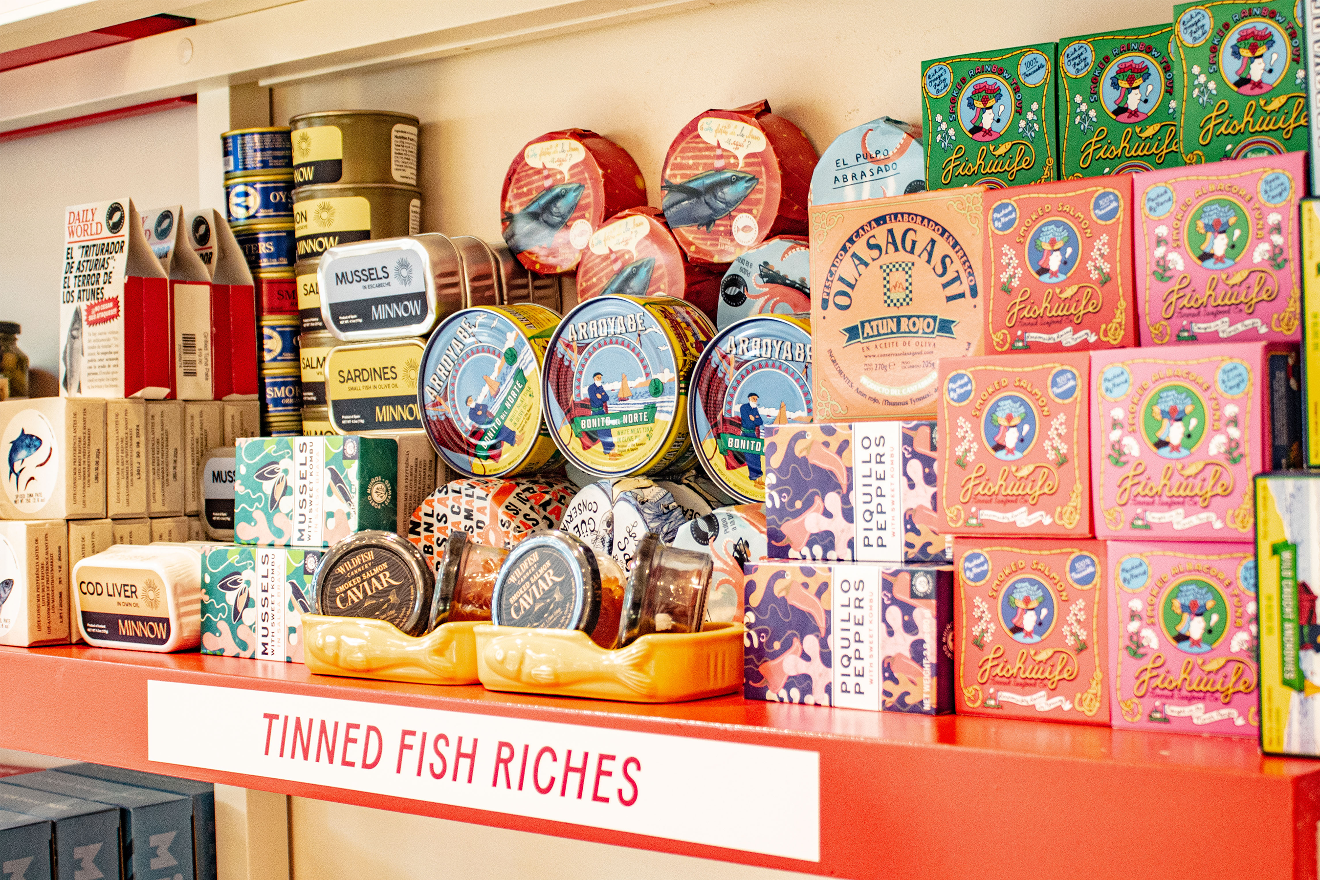 Tinned fish sold at Katherine Lewin's shop called Big Night