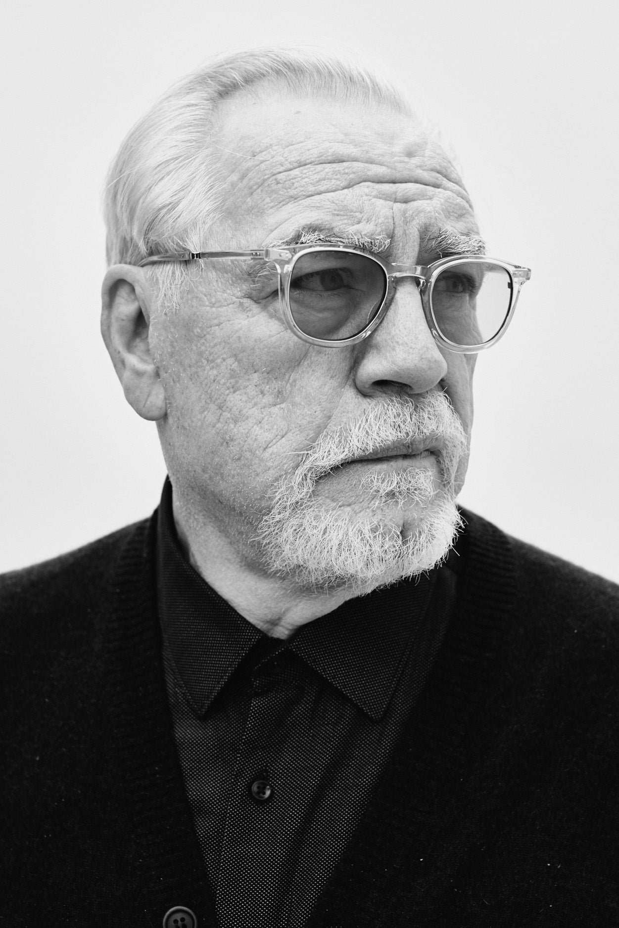 Succession's Brian Cox wears Mr. Leight Coopers frames from Garrett Leight California Optical.