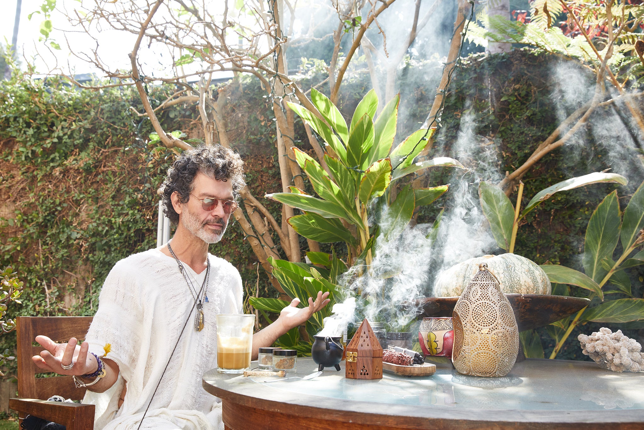 photo of Doyle Bramhall II meditating