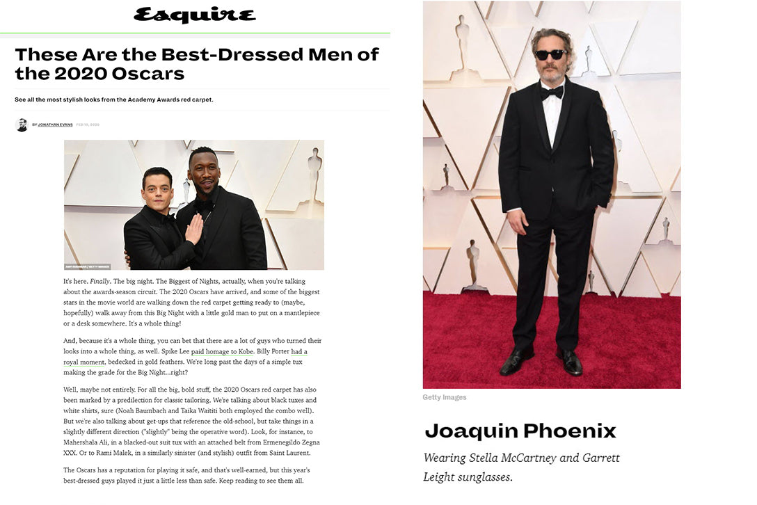 Joaquin Phoenix wears Garrett Leight Ace sunglasses on Esquire.com