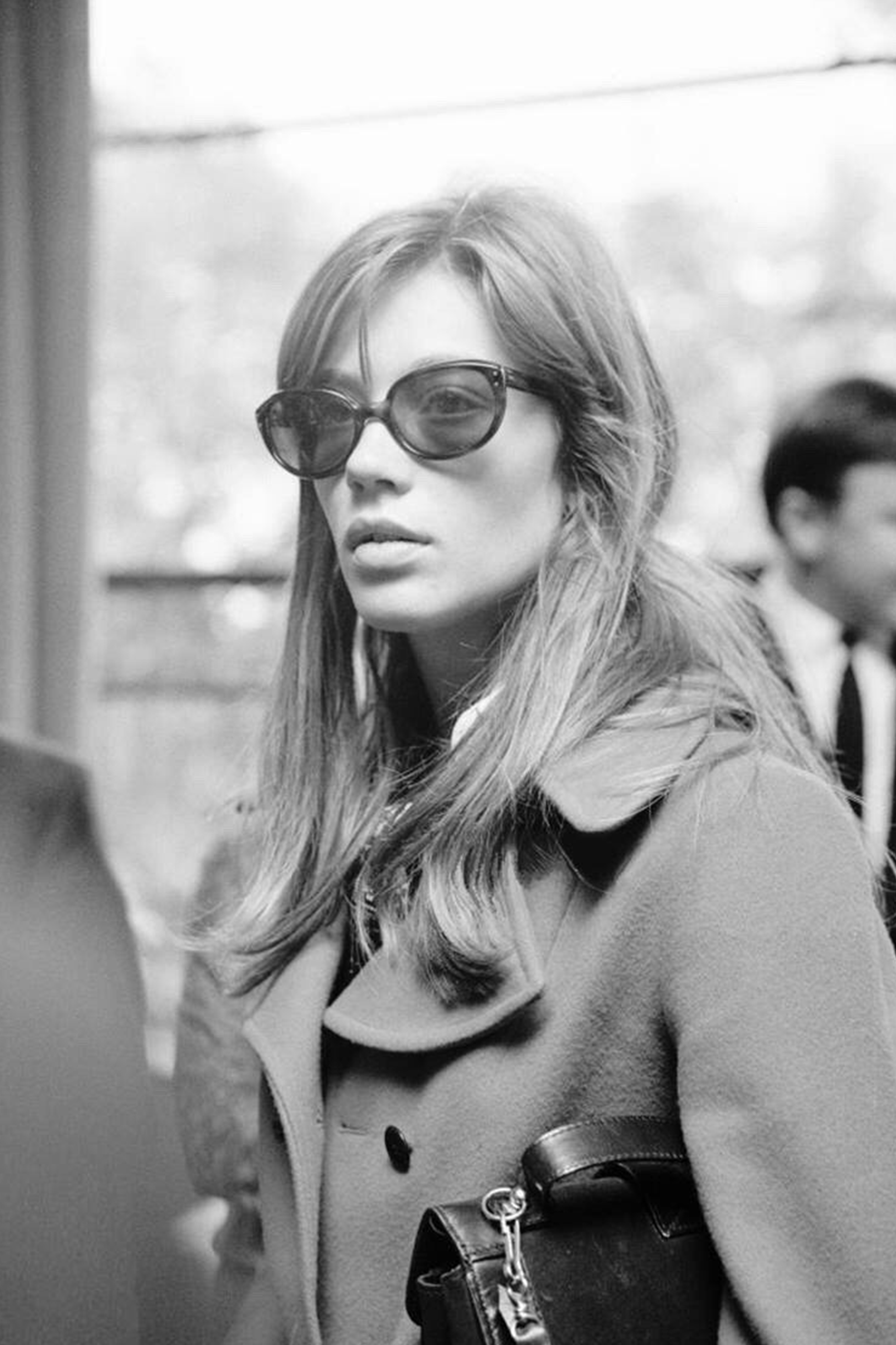 Françoise Hardy wearing cat eye sunglasses
